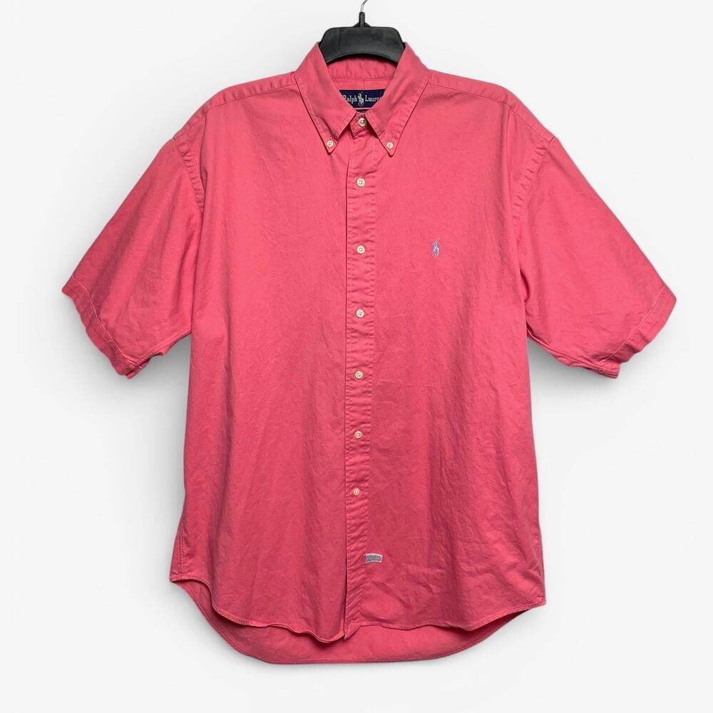 Polo Ralph Lauren Short Sleeve Button Down - Salmon/Pink size medium